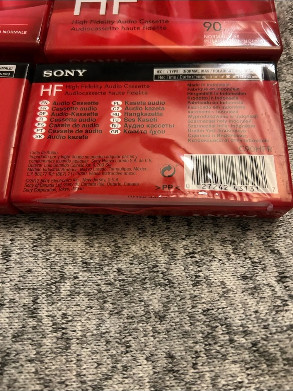NEW SEALED Sony HF High Fidelity Audio Cassette 90 min Lot of 4 Vintage